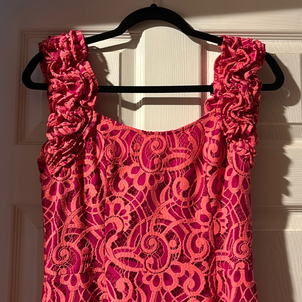 Lilly Pulitzer Vibrant Pink Lace Mini Dress